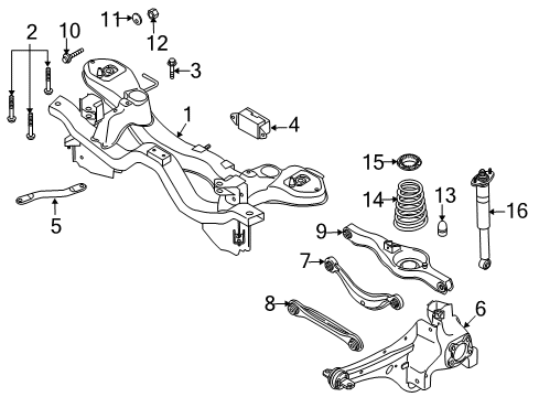 2008 Mazda CX-7 Rear Suspension Components Diagram 3