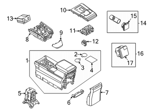 2023 Mazda MX-30 EV Center Console Diagram 2
