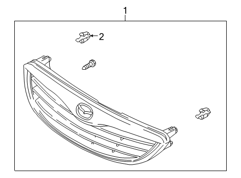 1998 Mazda 626 Grille & Components Diagram