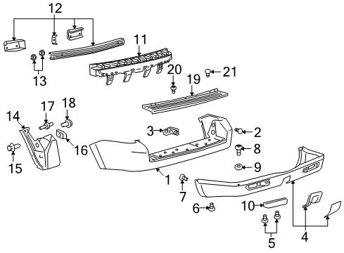 2010 Mazda Tribute Bumper & Components - Rear Diagram 2