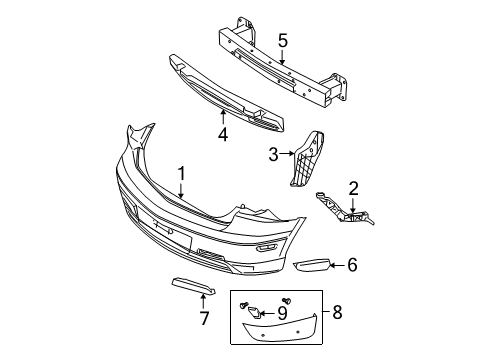 2006 Mazda 3 Bumper & Components - Rear Diagram 2