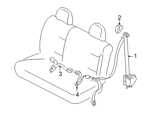 2003 Mazda Tribute Rear Seat Belts Diagram