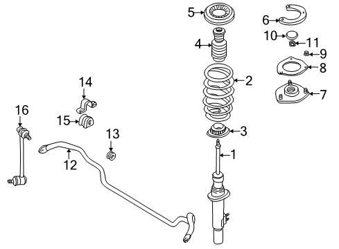 2000 Mazda Millenia Struts & Suspension Components - Front Diagram