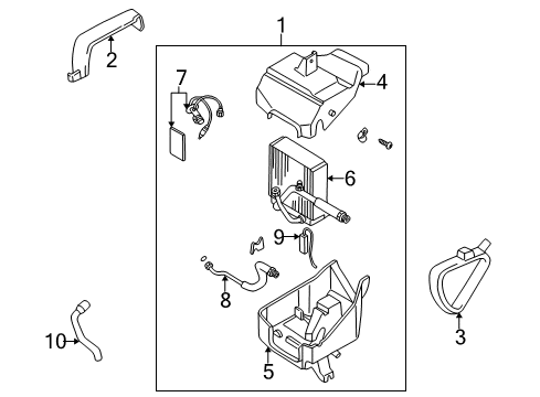 2000 Mazda Miata A/C Evaporator Components Diagram