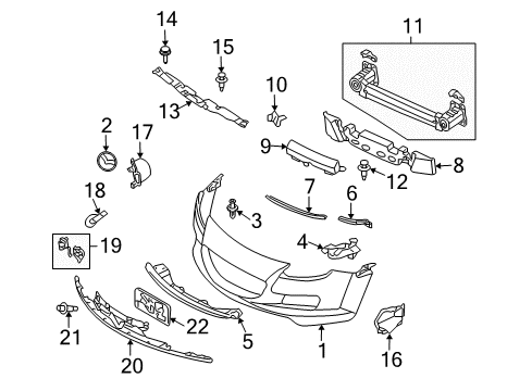 2004 Mazda RX-8 Bumper & Components - Front Diagram