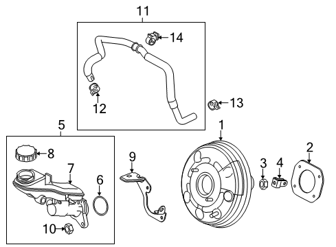 2015 Mazda 6 Master Cylinder Diagram for GHY5-43-40Z