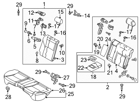 2013 Mazda 3 Rear Seat Components Diagram 2