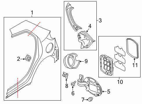 2013 Mazda 2 Quarter Panel & Components