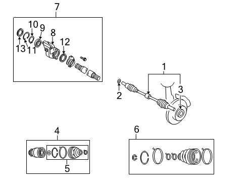 2007 Mazda CX-7 Axle Assembly Diagram for GP31-25-50XR-0F