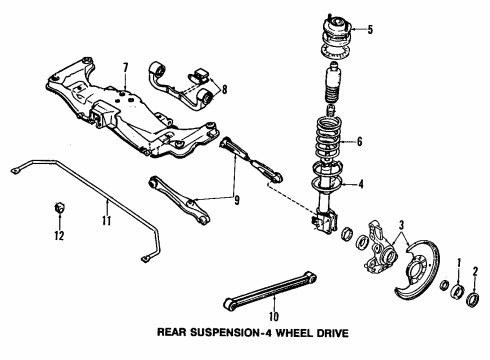 1988 Mazda 323 Stabilizer Bar & Components Diagram 4