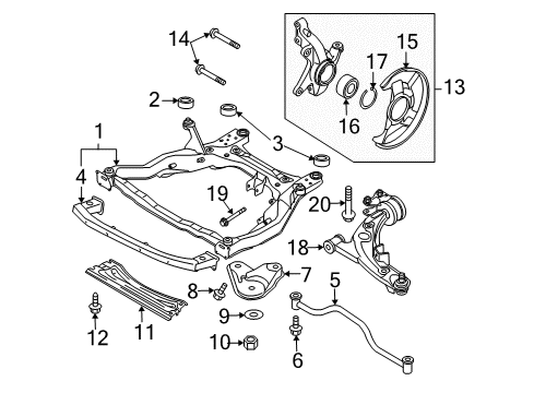 2011 Mazda CX-9 Front Suspension Components Diagram