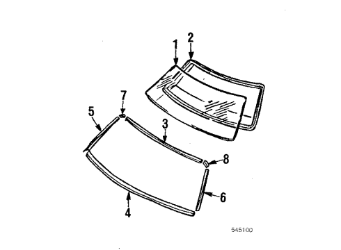 1985 Mazda 626 Glass - Windshield Diagram