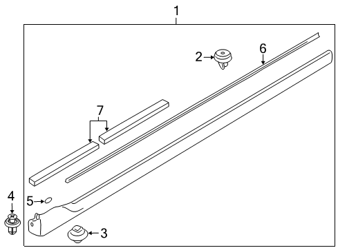 2003 Mazda Protege Exterior Trim - Pillars Diagram 2