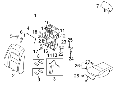 2006 Mazda 6 Front Seat Components Diagram 2