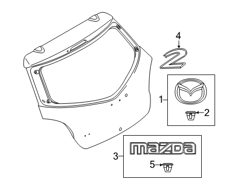 2012 Mazda 2 Emblem Diagram for D651-51-730