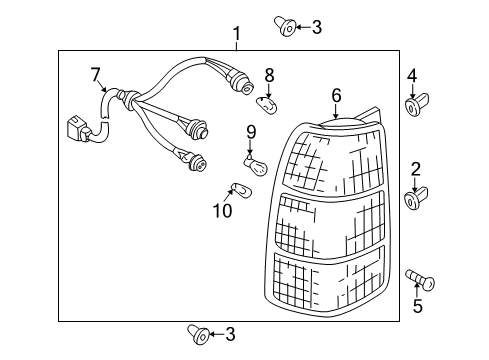 2000 Mazda MPV Combination Lamps Diagram
