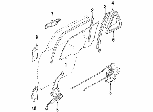 1987 Mazda 626 Glass - Door Diagram 3