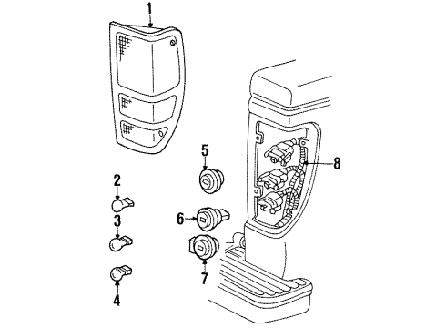 1994 Mazda B2300 Combination Lamps Diagram