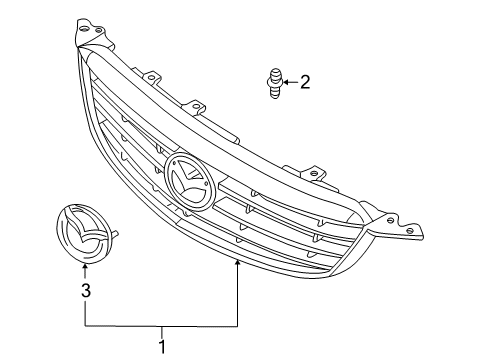 2001 Mazda Millenia Grille & Components Diagram