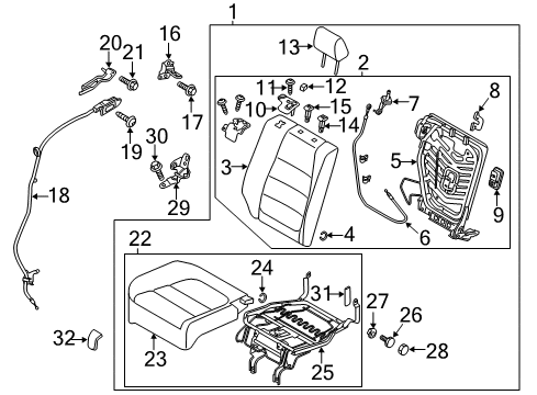 2014 Mazda CX-5 Second Row Seats Diagram 3