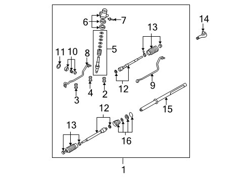 2003 Mazda 6 Steering Gear & Linkage Diagram 3