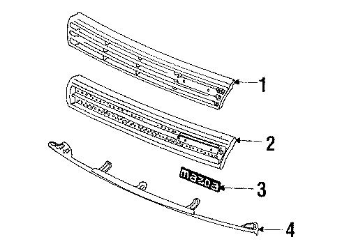 1986 Mazda 323 Grille & Components Diagram