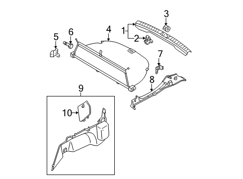 2004 Mazda 6 Interior Trim - Rear Body Diagram 3