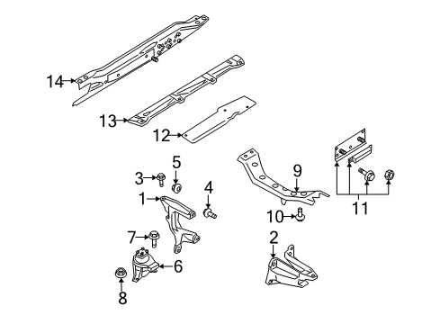2006 Mazda RX-8 Engine & Trans Mounting Diagram