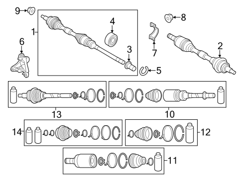 2025 Mazda CX-50 Front Axle Shafts & Joints - Driveline Diagram 2