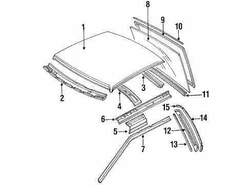1989 Mazda MX-6 Roof & Components Diagram
