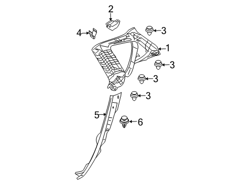 2013 Mazda 3 Interior Trim - Quarter Panels Diagram 2