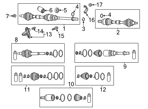 2019 Mazda 6 Outer CV Joint Diagram for FTH3-22-510