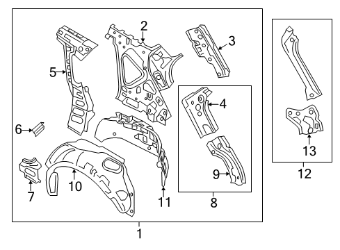 2025 Mazda CX-5 Inner Structure - Quarter Panel Diagram