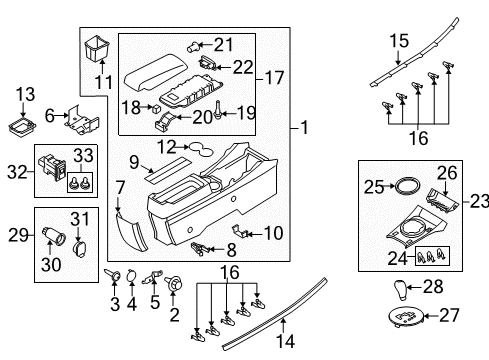 2012 Mazda CX-7 Center Console Diagram