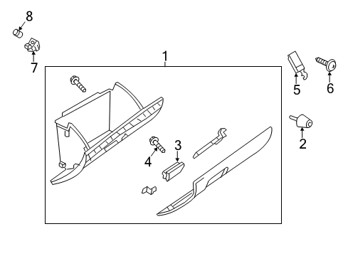 2014 Mazda 6 Glove Box Assembly Diagram for GJR9-64-030B-02