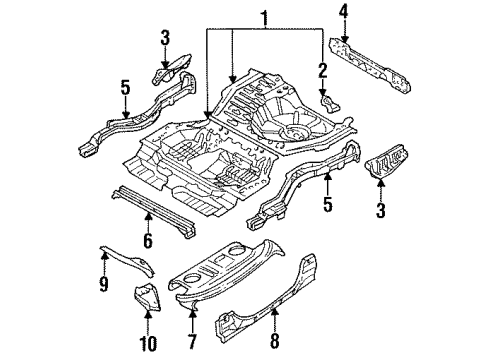 1993 Mazda 626 Side Panel Diagram for GN81-53-731B