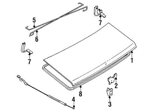 1985 Mazda GLC Trunk Lid & Components Diagram
