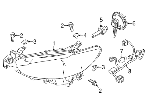 2014 Mazda 6 Headlamp Components Diagram 2