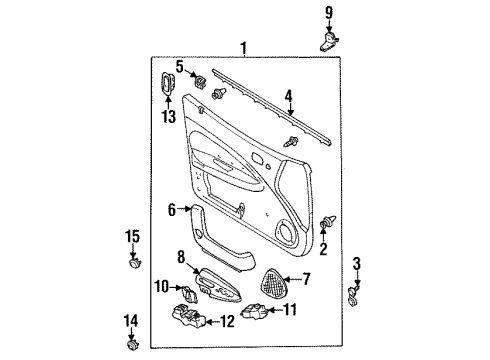 1996 Mazda Protege Interior Trim - Front Door Diagram