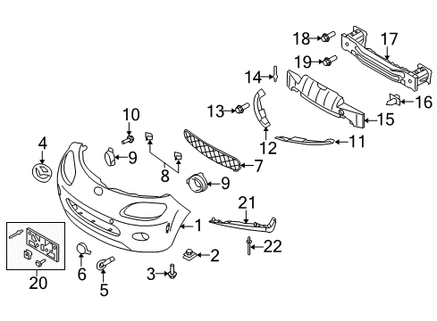 2007 Mazda MX-5 Miata Bumper & Components - Front Diagram