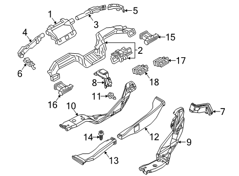 2021 Mazda 6 Floor Duct Diagram for KD45-61-157A