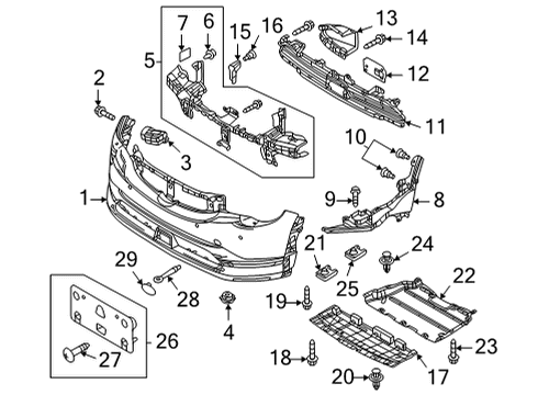 2022 Mazda MX-30 EV Mesh, Front Bumper Diagram for DN4E-50-1T0C