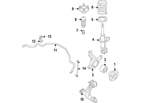 2011 Mazda CX-9 Front Suspension Diagram
