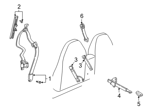 1998 Mazda B3000 Front Seat Belts Diagram 3