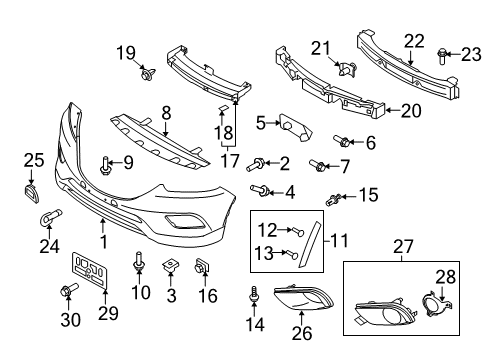 2013 Mazda CX-9 Bumper & Components - Front Diagram