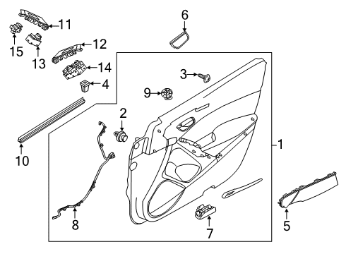 2018 Mazda 6 Interior Trim - Front Door Diagram
