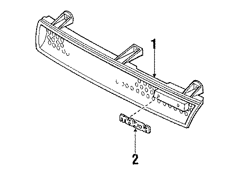 1989 Mazda MX-6 Grille & Components Diagram