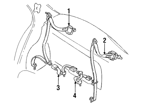 1995 Mazda Protege Rear Seat Belts Diagram