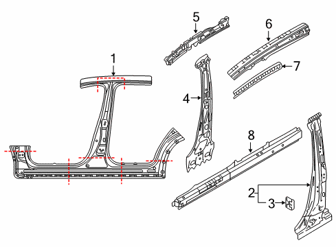 2016 Mazda CX-9 Center Pillar & Rocker