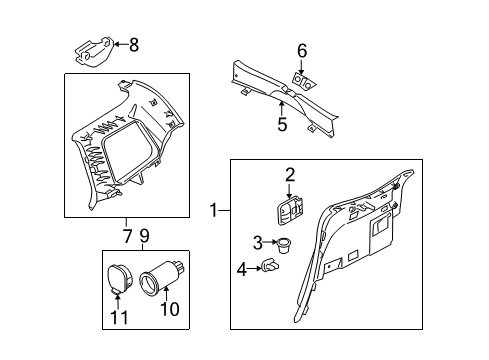 2006 Mazda 5 Interior Trim - Side Panel Diagram